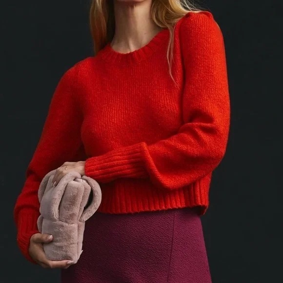 Maeve Sweaters - Maeve Crewneck Puff-Sleeve Sweater